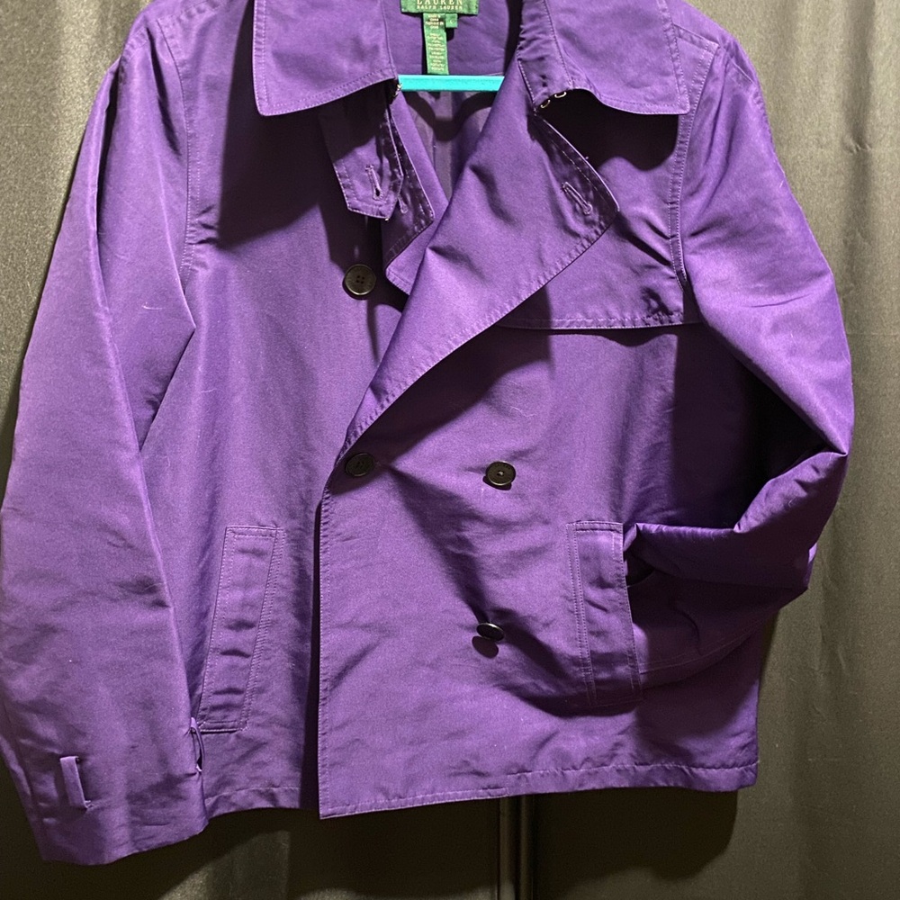 Ralph Lauren Purple coat with Double-Breasted Design